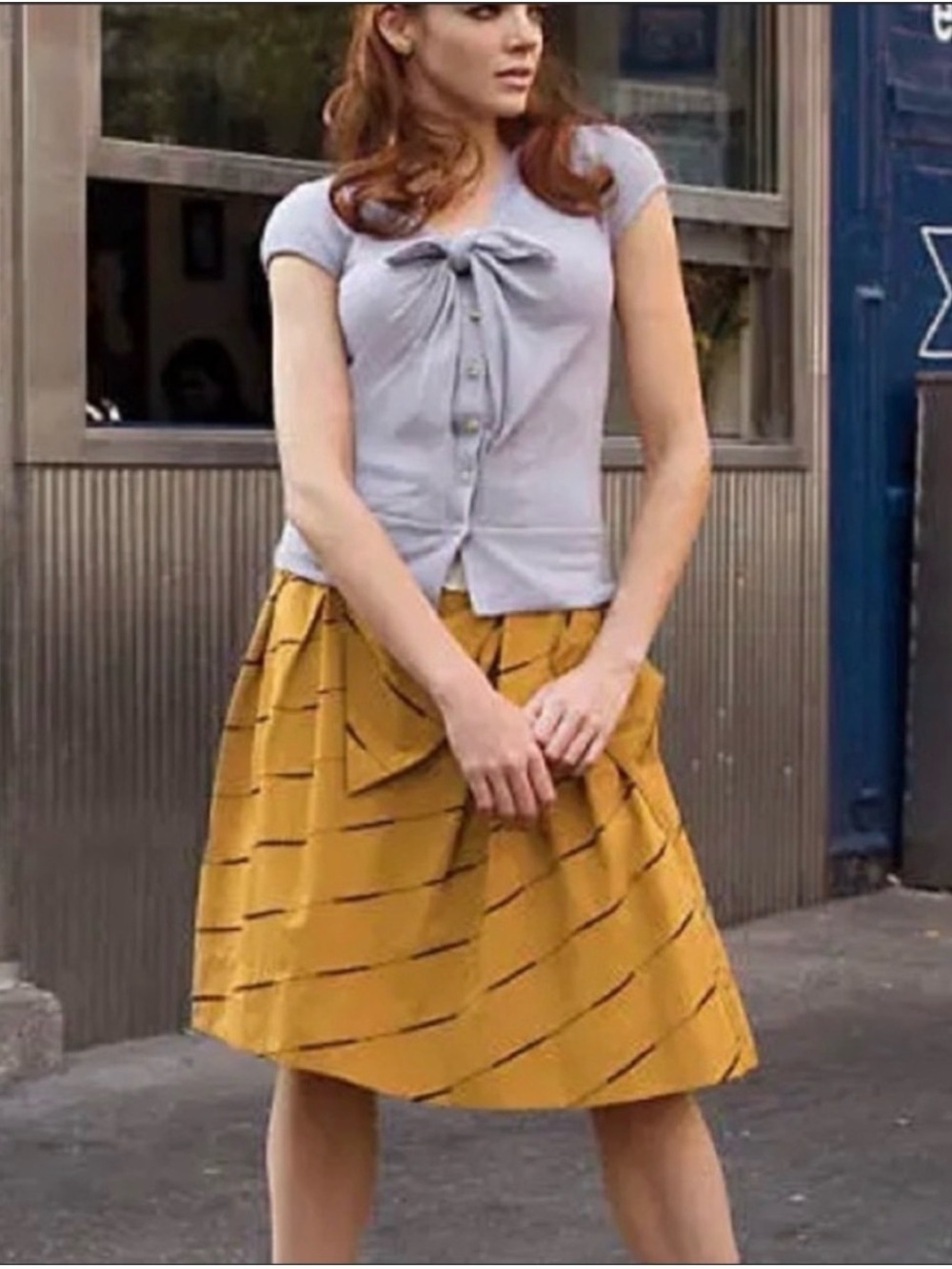 Anthropologie Floreat Yellow Crinoline "Subway Stairs Skirt"